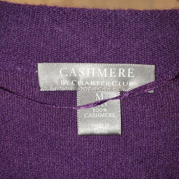 Cashmere by Charter Club Purple Cashmere Cardigan Bolero -M - Picture 5 of 5